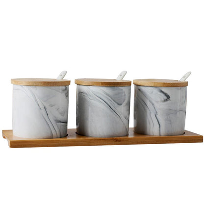 Dreiteiliges Keramik-Gewürzglas mit Deckel