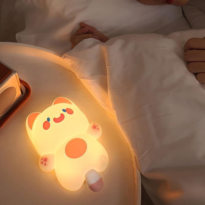 Quietsilicone Doodle Katze LED Nachtlicht - Perfektes Geschenk für Kinder und Mädchen