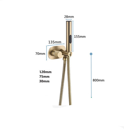 Messing Bidet Dusche Wasserhahn Warm- und Kaltwasser Mischbatterie Shattaf Sprühhahn
