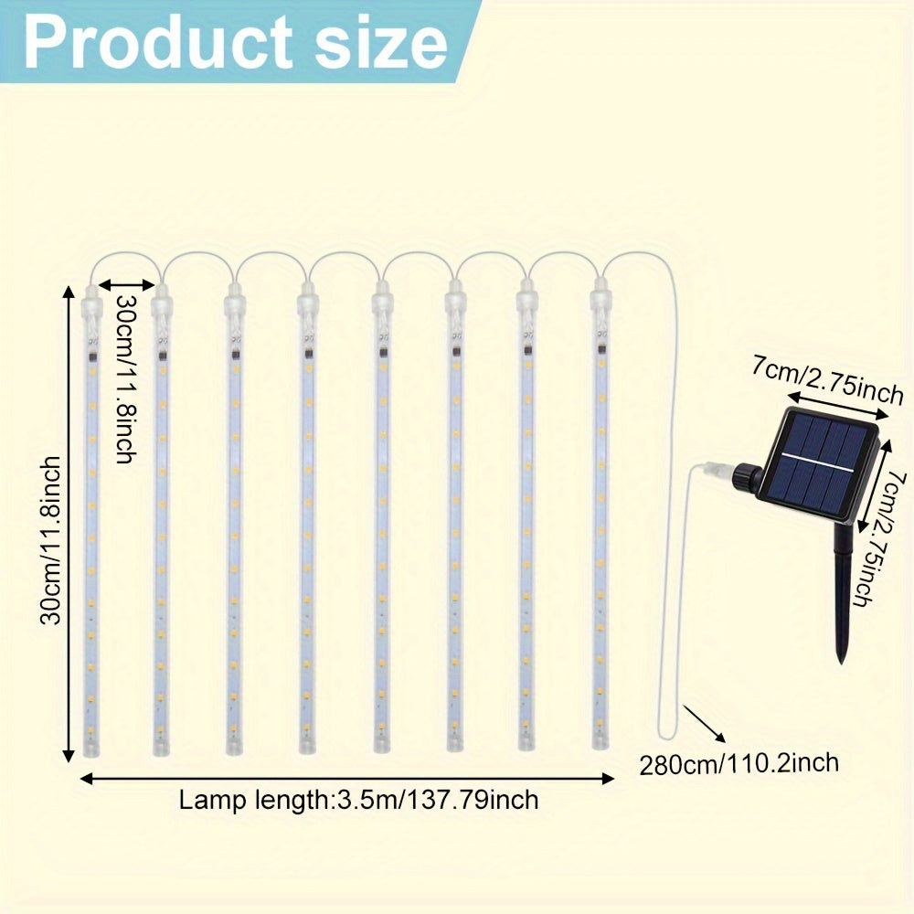 Solar-Duschlichter - Wasserdichte Meteor-Duschlichter, Mehrfarbige LED, Solarbetrieben für Außendekor