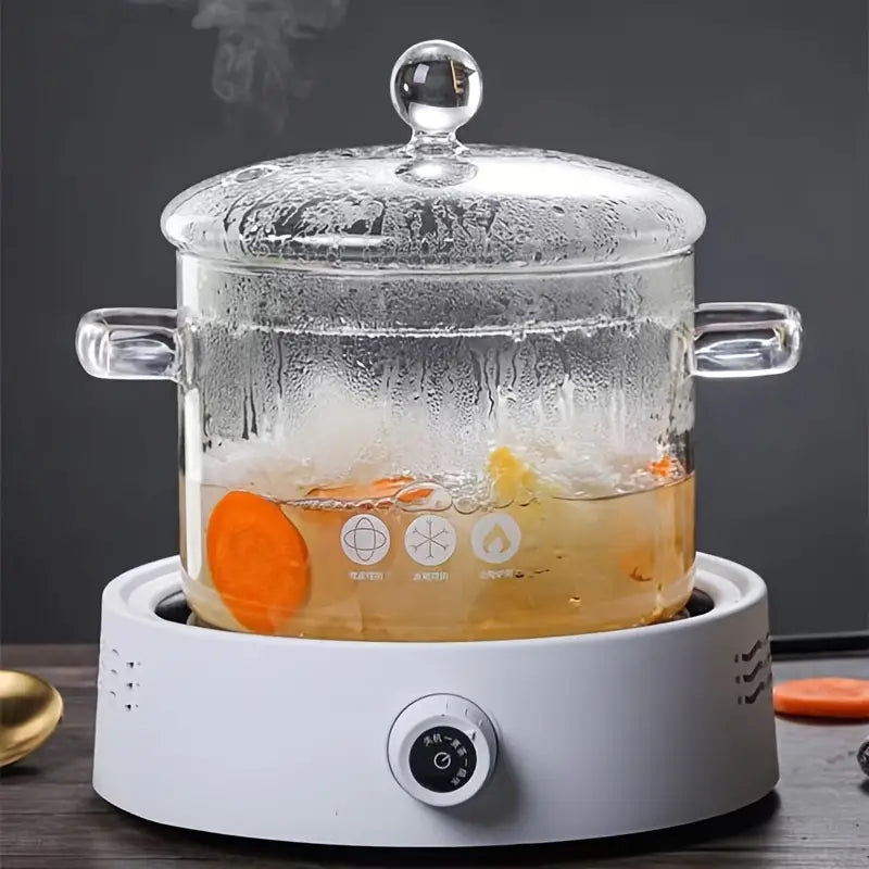 Glas-Kochtopf mit Temperaturregelung – Für gesundes Kochen und Dampfen
