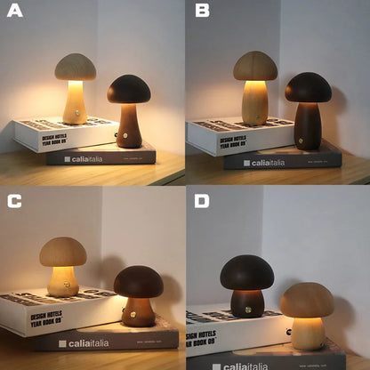 Garduru - LED Nachtlicht Pilz Lampe mit Touch-Bedienung & USB-Aufladung