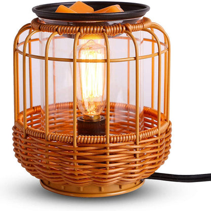 Garduru - Rieten Tischlampe mit Natürlichem Lampenschirm & Stabiler Eisenbasis