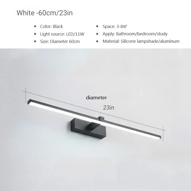 Moderner Aluminium LED Badezimmerspiegel Wandlampe Wandbeleuchtungseinrichtung