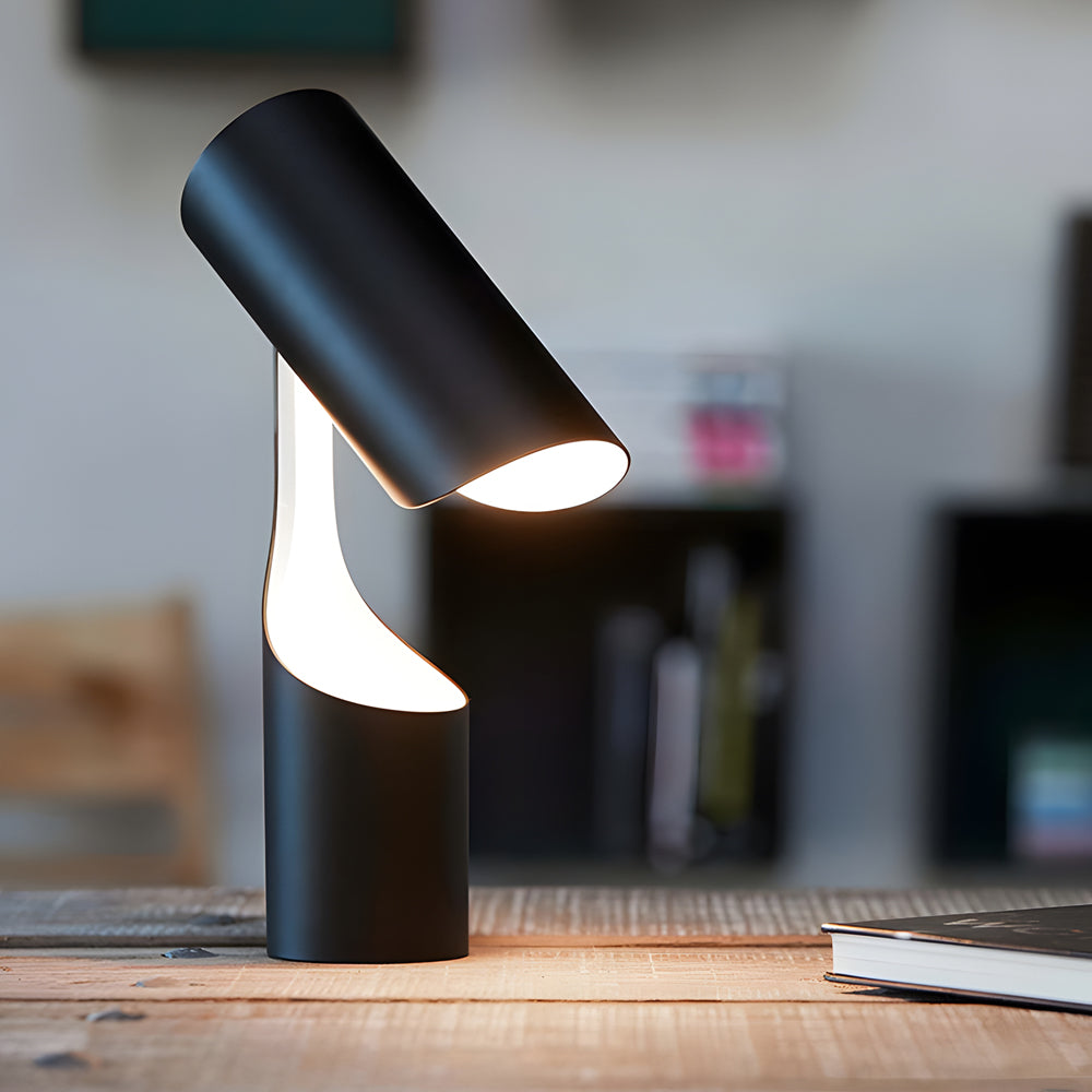 Garduru - Minimalistische LED Schreibtischlampe aus Matt-Schwarz mit Verstellbarem Kopf