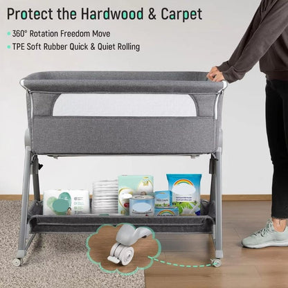 Babykorb mit Rädern und Aufbewahrungskorb