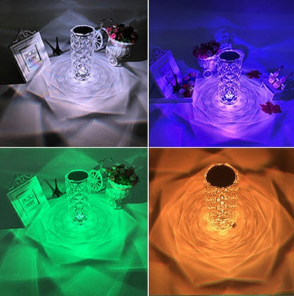 Wiederaufladbare Acrylkristall-Tischlampe für Schlafzimmer und Nachttisch