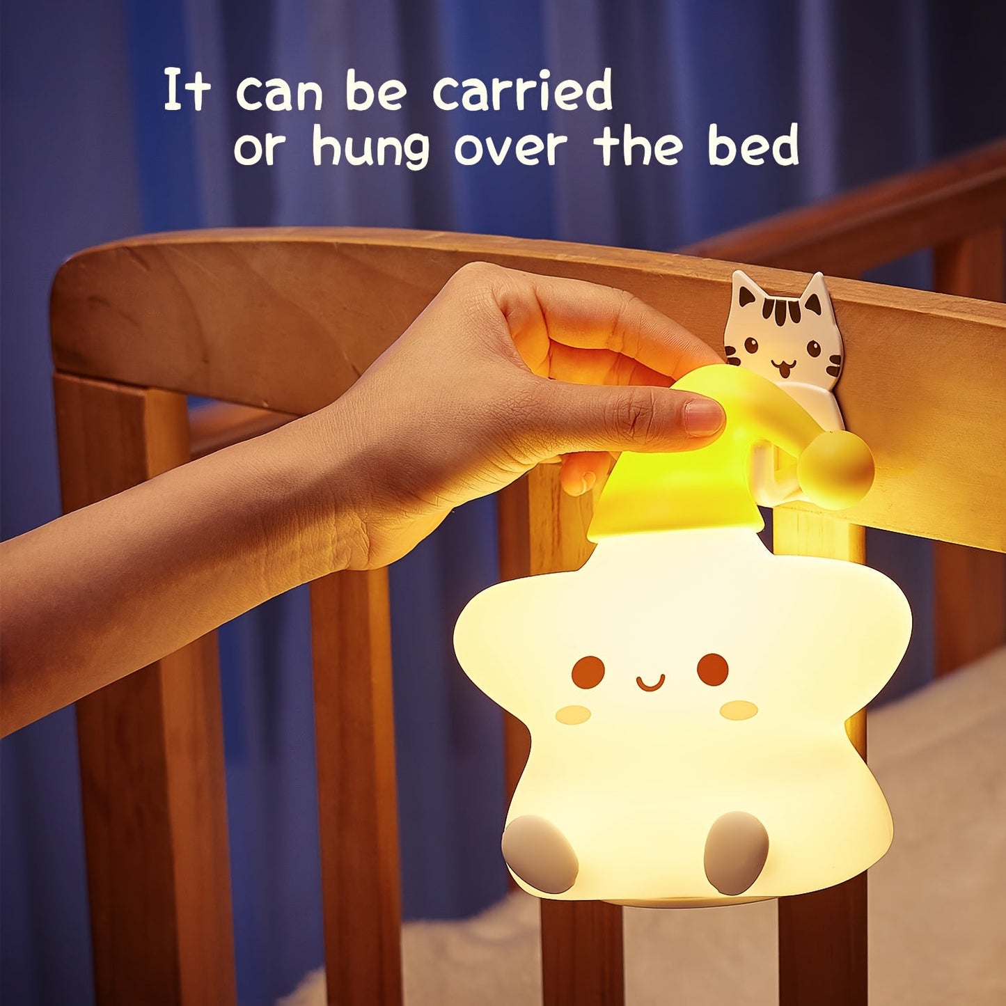 Sternförmige Silikon-Nachtlampe – Weich, 16-Farben-LED, USB wiederaufladbar & Fernbedienung