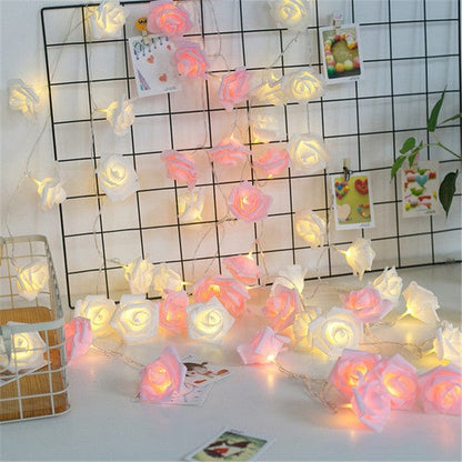 USB/Batteriebetrieben 10/20/40 LED Rosenblumen Lichterkette Künstlicher Blumenstrauß Girlande für Valentinstag Hochzeitsfeier