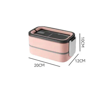 2-schichtige Edelstahl Bento-Box mit luftdichtem Deckel