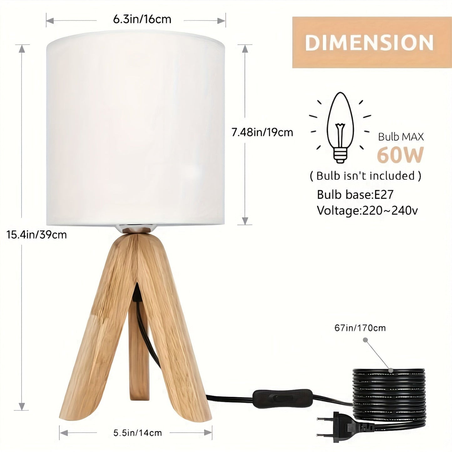 Natürliche Lichtstil Tripod Lampe – Für warmes und modernes Licht