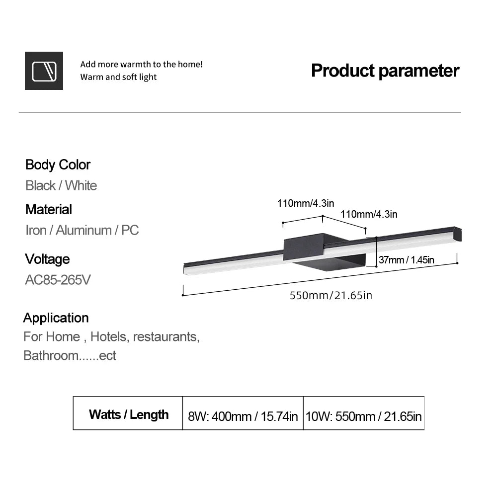 LED-Wandlampe Badezimmer Spiegellicht Indoor Moderne Wandleuchten