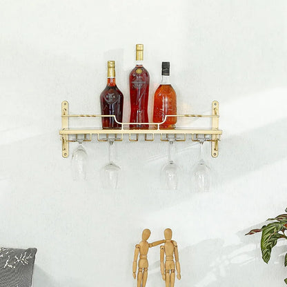 Modernes Wand-Weinregal mit Gläserhalter – Funktional & edel