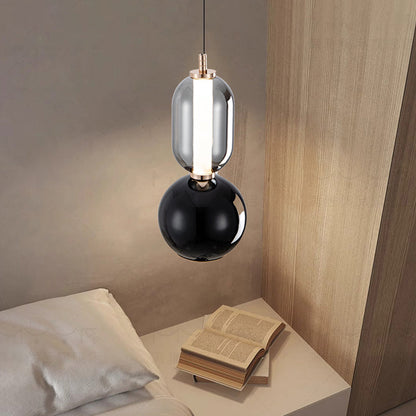 Skandinavische Kreativaufhängung aus Eisen und Glas – Moderne Minimalistische Lampe