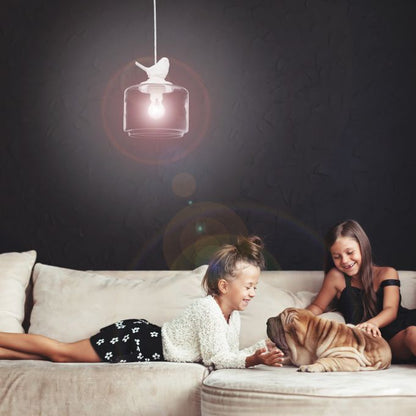 Elegante Vogelmuster-Hängelampe – Natürliches und modernes Design