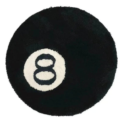 Schwarzer Billard '8' Ball runder Teppich