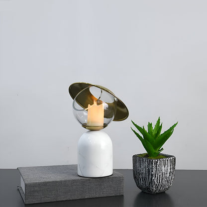 Schwarzer Marmor Effekt Kerzenhalter