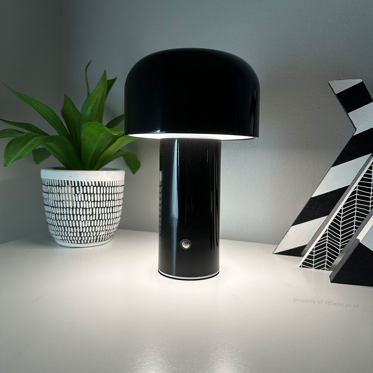 Royaleva Chic Modern Drahtlose Pilzlampe – 3 Helligkeitsstufen, kabellos & USB wiederaufladbar