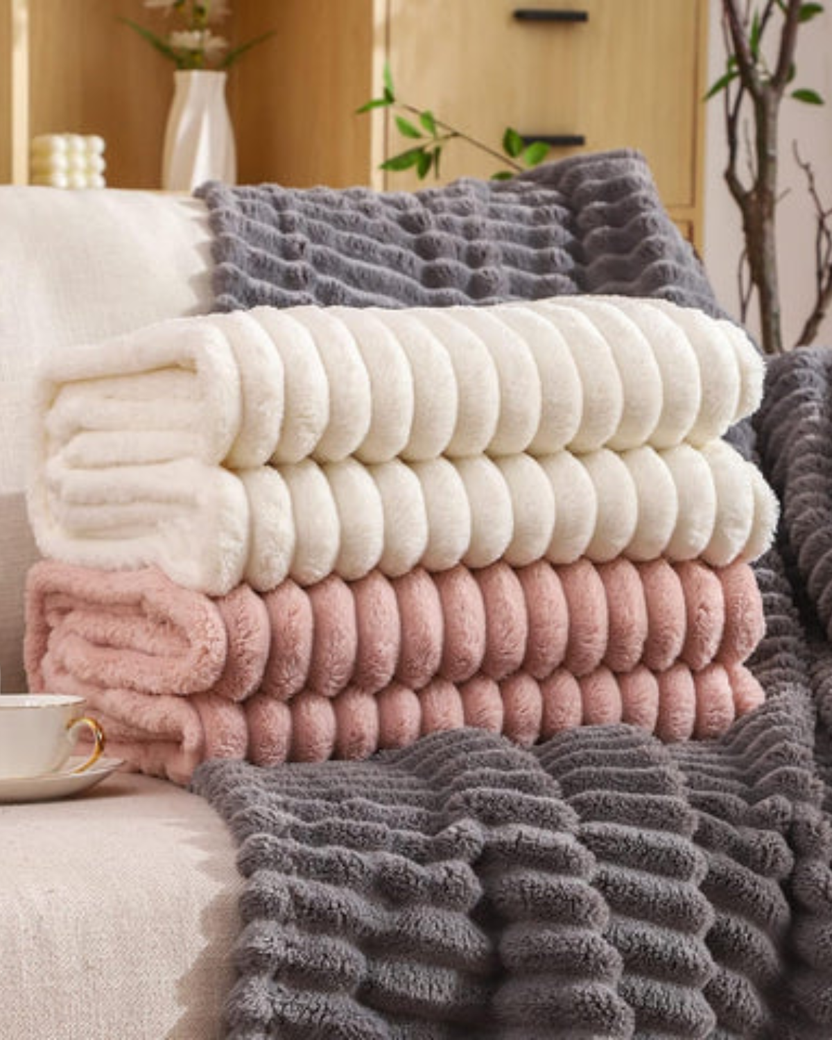 Veloura – Luxuriöse Plüschdecke mit elegantem Design für Wärme und Stil