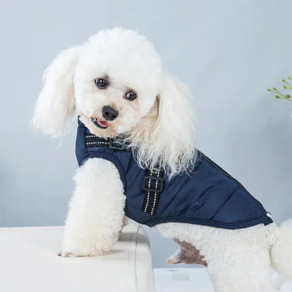 Wind- und wasserdichte Jacke für Hunde mit Geschirr