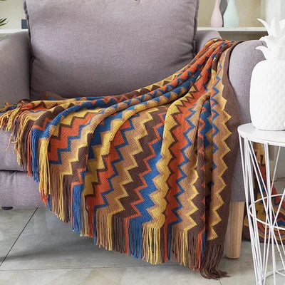 Boho Plaid Decke & Ecksofa Überwurf - Zuhause, Hotel, Reise, Picknick Essentials