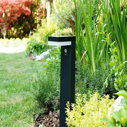 Solar-Außenlampe mit Bewegungssensor und Gehäuse aus Edelstahl