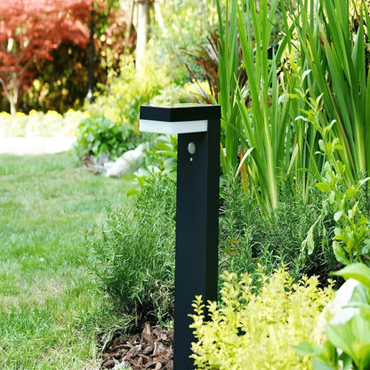 Solar-Außenlampe mit Bewegungssensor und Gehäuse aus Edelstahl