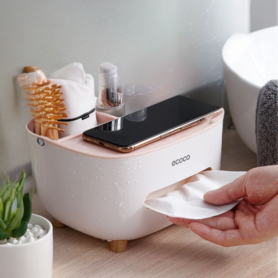 Multifunktionaler 4-in-1 Taschentuchbox-Organisator