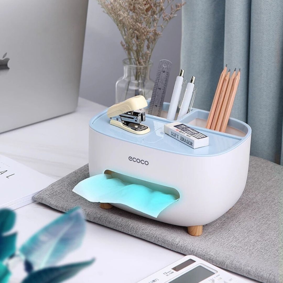 Multifunktionaler 4-in-1 Taschentuchbox-Organisator