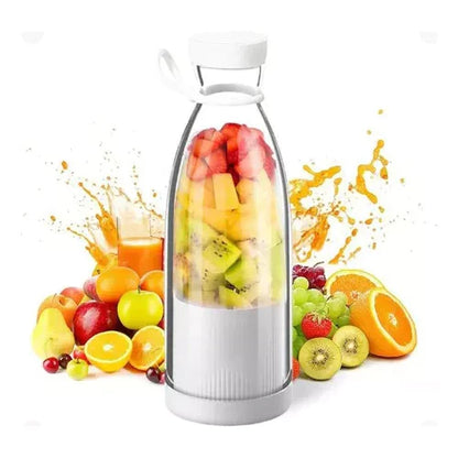 Portabler kompakter Smoothie-Mixer mit Obstbehälter und Trinkdeckel