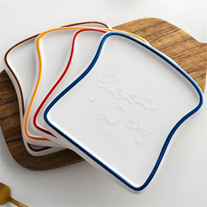 Brotförmiger Keramik-Frühstücksteller