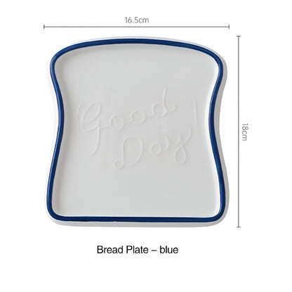 Brotförmiger Keramik-Frühstücksteller