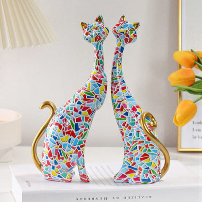 Abstrakte Katzen Skulpturen (Set)