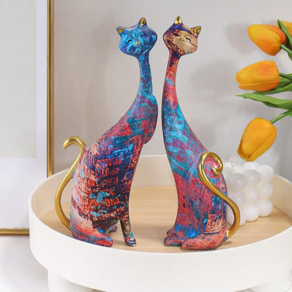 Abstrakte Katzen Skulpturen (Set)