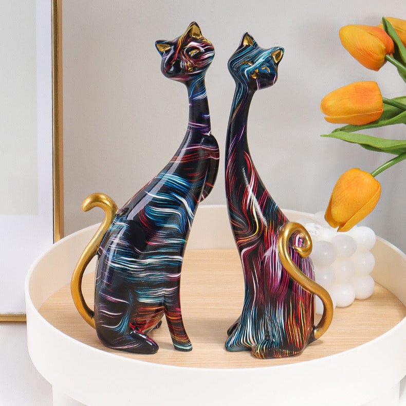 Abstrakte Katzen Skulpturen (Set)