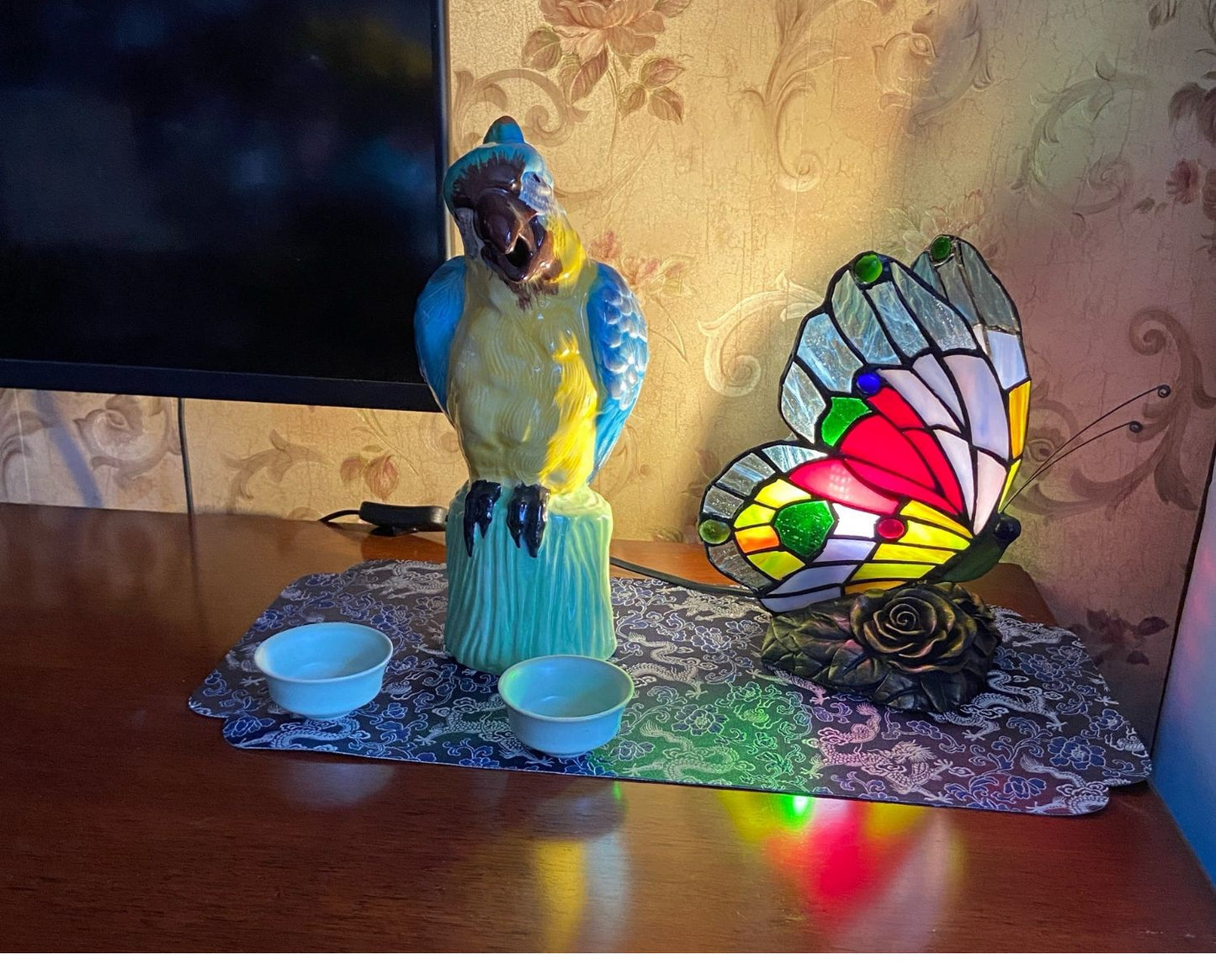 Schmetterling Nachttischlampe Tiffany Stil Schlafzimmer Nachttisch Fütterung Bar Dekoration