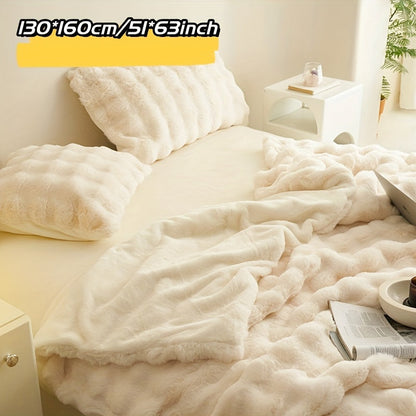 Garduru Fleece-Decke aus Faux Kaninchenfell – Weich, Warm & Vielseitig für Alle Jahreszeiten