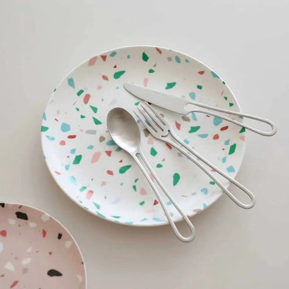 Outline Edelstahl Besteck Set – Modernes Design mit Hohlgriffen – 3-teilig für Dinner & Dessert