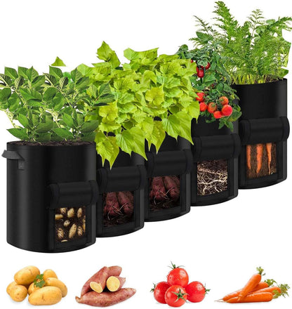 5er Pack 10 Gallonen Pflanzenanbau Taschen
