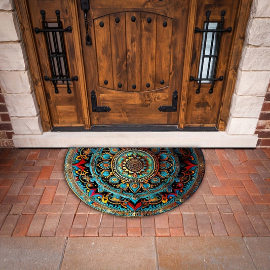 Türmatte halbrund Mandala Design Teppich