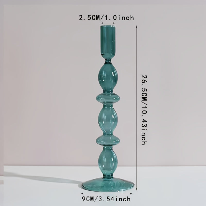 1 Stück Kreatives und Minimalistisches Glas-Teelichthalter-Set - Lackierte Glasvase Tischdekoration für Wohnzimmer, Esstisch und romantisches Abendessen