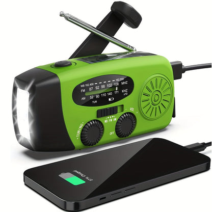 Garduru - Handkurbel Notfallradio mit 2000mAh Powerbank & Taschenlampe, USB & Solar Aufladbar