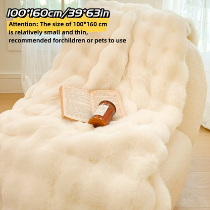 Garduru Fleece-Decke aus Faux Kaninchenfell – Weich, Warm & Vielseitig für Alle Jahreszeiten
