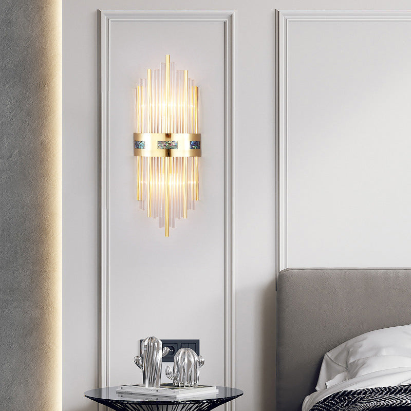 Kristall-Kristall-LED-Wandleuchte Gold, Wohnzimmer/Schlafzimmer, Metall/Acryl