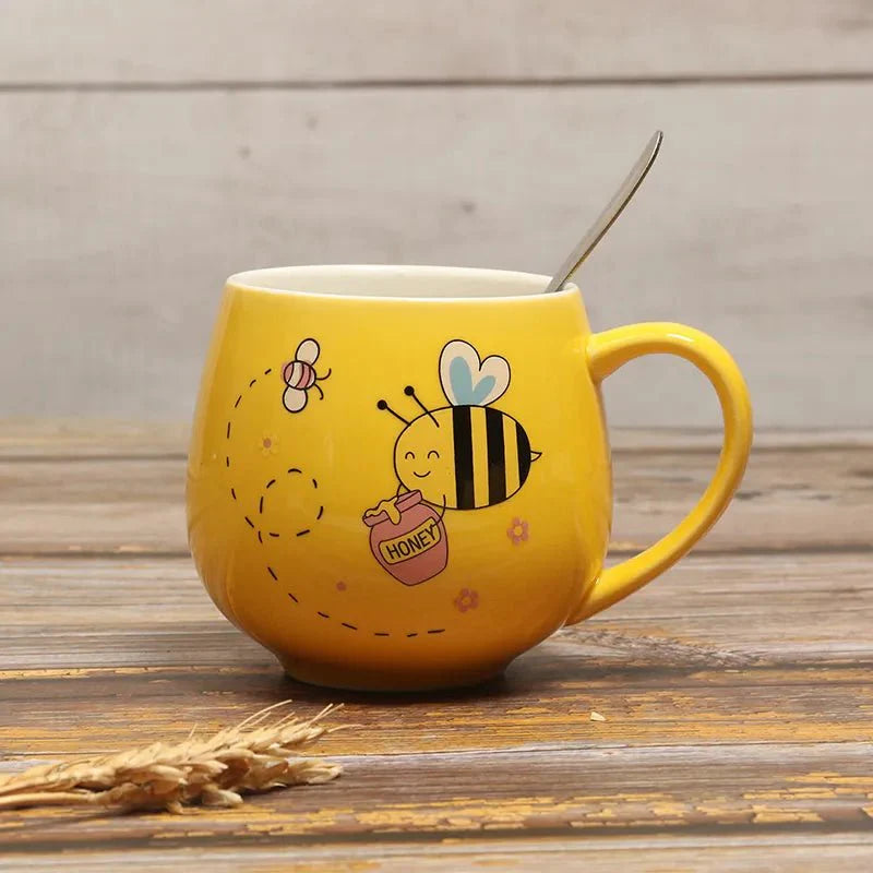 Kaffeetasse aus Keramik mit Cartoon-Biene