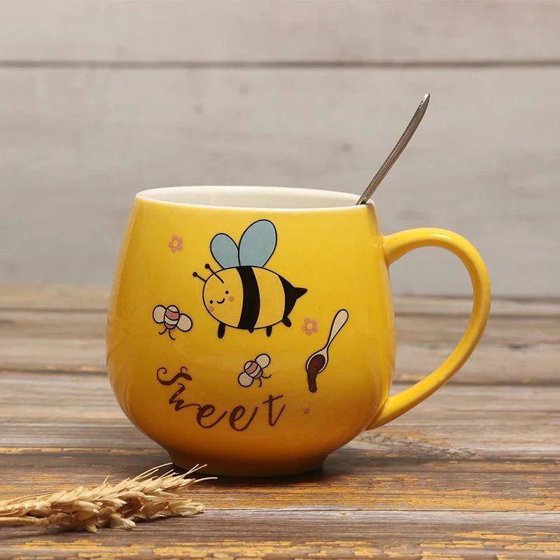 Kaffeetasse aus Keramik mit Cartoon-Biene