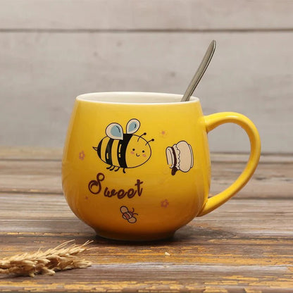 Kaffeetasse aus Keramik mit Cartoon-Biene