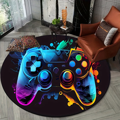 Gamepad Teppich - Stylisches Runddesign für Gamingräume und Büros