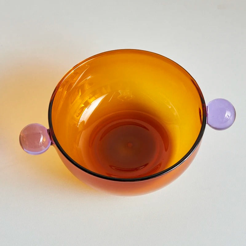 Borosilikat Glas Becher – Farbige Tönung mit Punktdetails – Hitzebeständig & Spülmaschinenfest