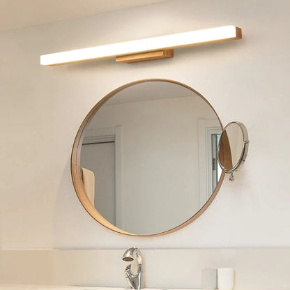 Moderne lineare LED-Wandleuchte Leigh – Badezimmer/Wohnzimmer – Holz